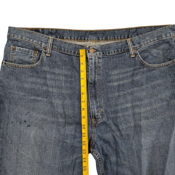 Levis 550 Relaxed Fit Jeans Mens Blue Dark Wash Cotton Denim Size 46x32 - Picture 10 of 12